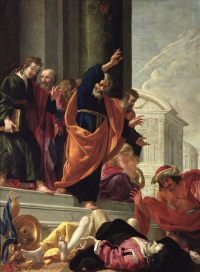 The Death of Sapphira and Ananias by Aubin Vouet